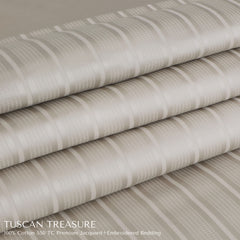 Malako Tuscan Treasure Striped Jacquard Olive Beige 550 TC 100% Cotton King Size Bedding