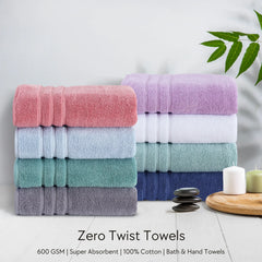 Malako Blue 100% Cotton Zero Twist Towel (600GSM)