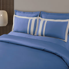 Malako Luxe: Oslo Collection 550TC Midnight Blue 100% Cotton Super King Size Bedding