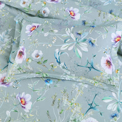 Malako Sion 100% Cotton Green Botanic King Size Bedding Set
