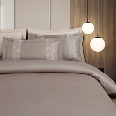 Malako Luxe Stitch & Dream: 550 TC Taupe Brown Premium Embroidered Bedding