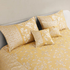 Malako Yellow Jacquard King Size 5 Piece Bedspread Set