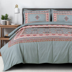 Malako Basel Green Ethnic 100% Cotton King Size Bedding