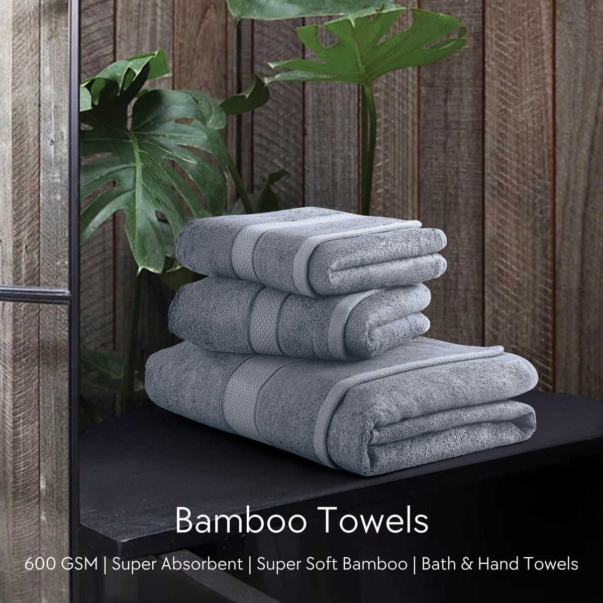 Malako Grey Bamboo Towel (600GSM)