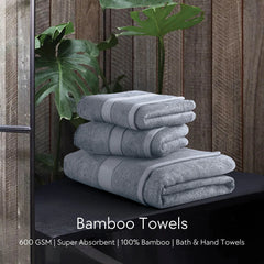 Malako Grey Bamboo Towel (600GSM)