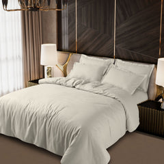 Lyon Jacquard Olive Beige Checks 100% Cotton King Size Duvet Cover