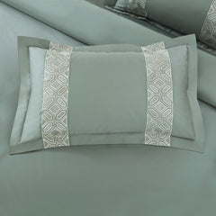 Malako Luxe Stitch & Dream: 550 TC Olive Green Premium Embroidered Bedding