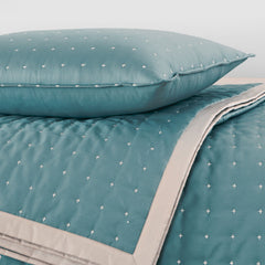 Malako Luxe 550 TC 100% Cotton Teal Green Solid King Size Bedspread Set