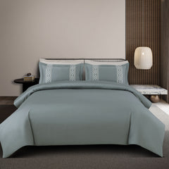 Malako Luxe Stitch & Dream: 550 TC Olive Green Premium Embroidered Bedding
