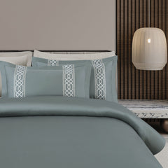 Malako Luxe Stitch & Dream: 550 TC Olive Green Premium Embroidered Bedding