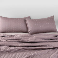 Malako Luxe 550 TC 100% Cotton Wine Solid King Size Bedspread Set