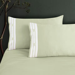Malako Luxe Collection: 550 TC Sage Green Premium Embroidered Bedding