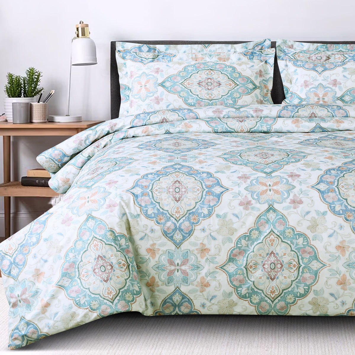 Malako Basel White Ethic 100% Cotton King Size Bedding