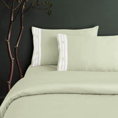 Malako Luxe Collection: 550 TC Sage Green Premium Embroidered Bedding