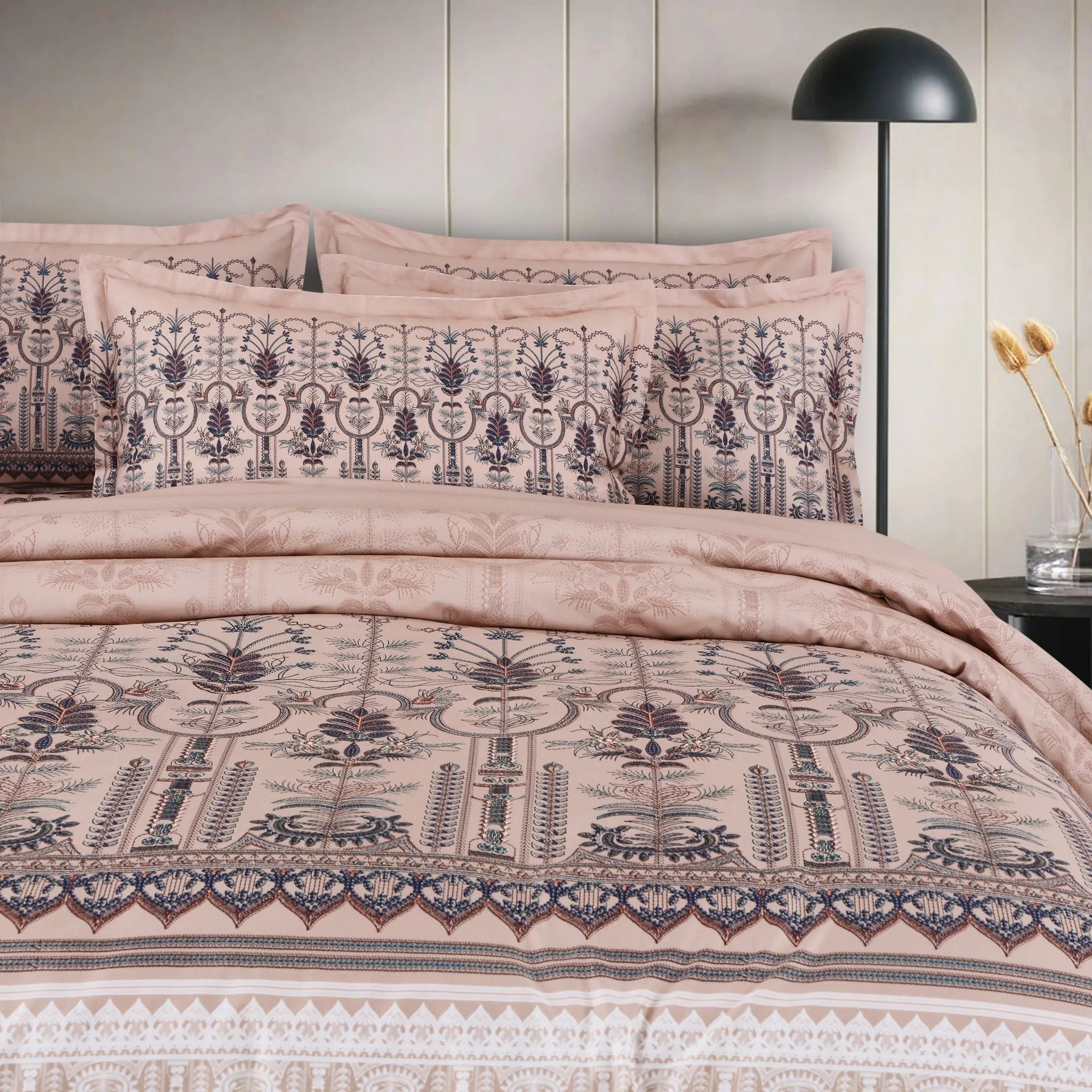 350 TC beige cotton bedsheet set