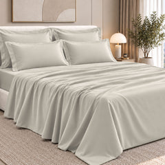 Malako Luxe: Vibrant Collection 550TC Olive Beige 100% Cotton Super King Size Bedding