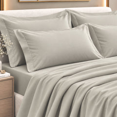 Malako Luxe: Vibrant Collection 550TC Olive Beige 100% Cotton Super King Size Bedding