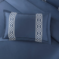 Malako Luxe Stitch & Dream: 550 TC Blue Premium Embroidered Bedding