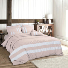 Malako Caèn 500TC 100% Cotton Rose Peach 7 Piece Bedding Set