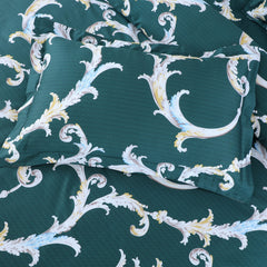 Malako Sion 100% Cotton Green Abstract King Size Bedding