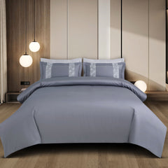 Malako Luxe Stitch & Dream: 550 TC Grey Premium Embroidered Bedding