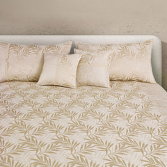 Malako Beige Jacquard King Size 5 Piece Bedspread Set