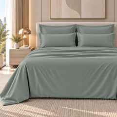 Malako Luxe: Vibrant Collection 550TC Olive Green 100% Cotton Super King Size Bedding
