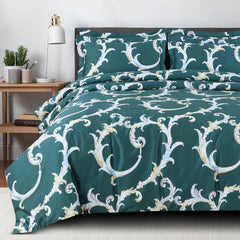 Malako Sion 100% Cotton Green Abstract King Size Bedding