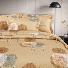 Malako Sion 100% Cotton Yellow Botanical King Size Bedding
