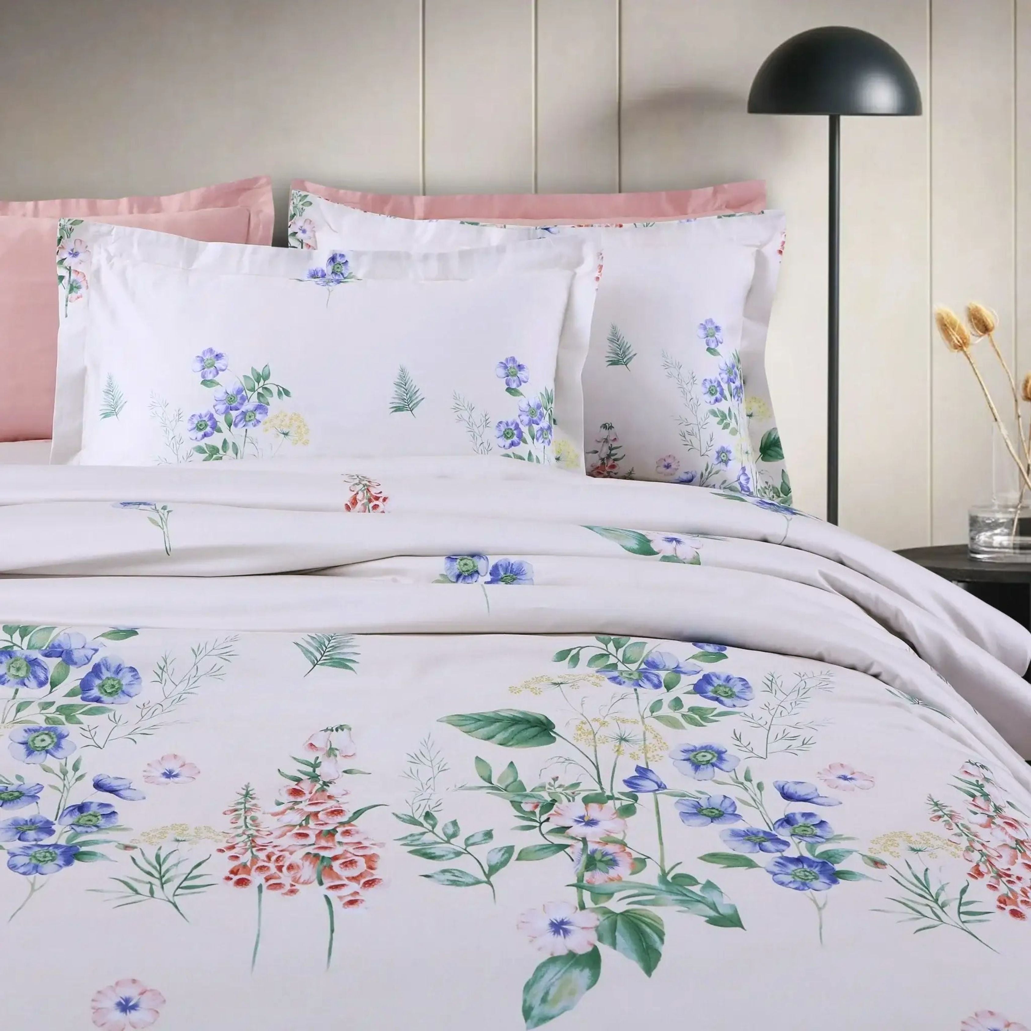 Malako Sion 100% Cotton Off-White Botanic King Size Bedding Set