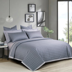 Malako Luxe 550 TC 100% Cotton Grey Solid King Size Bedspread Set