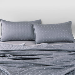 Malako Luxe 550 TC 100% Cotton Grey Solid King Size Bedspread Set