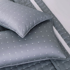 Malako Luxe 550 TC 100% Cotton Grey Solid King Size Bedspread Set