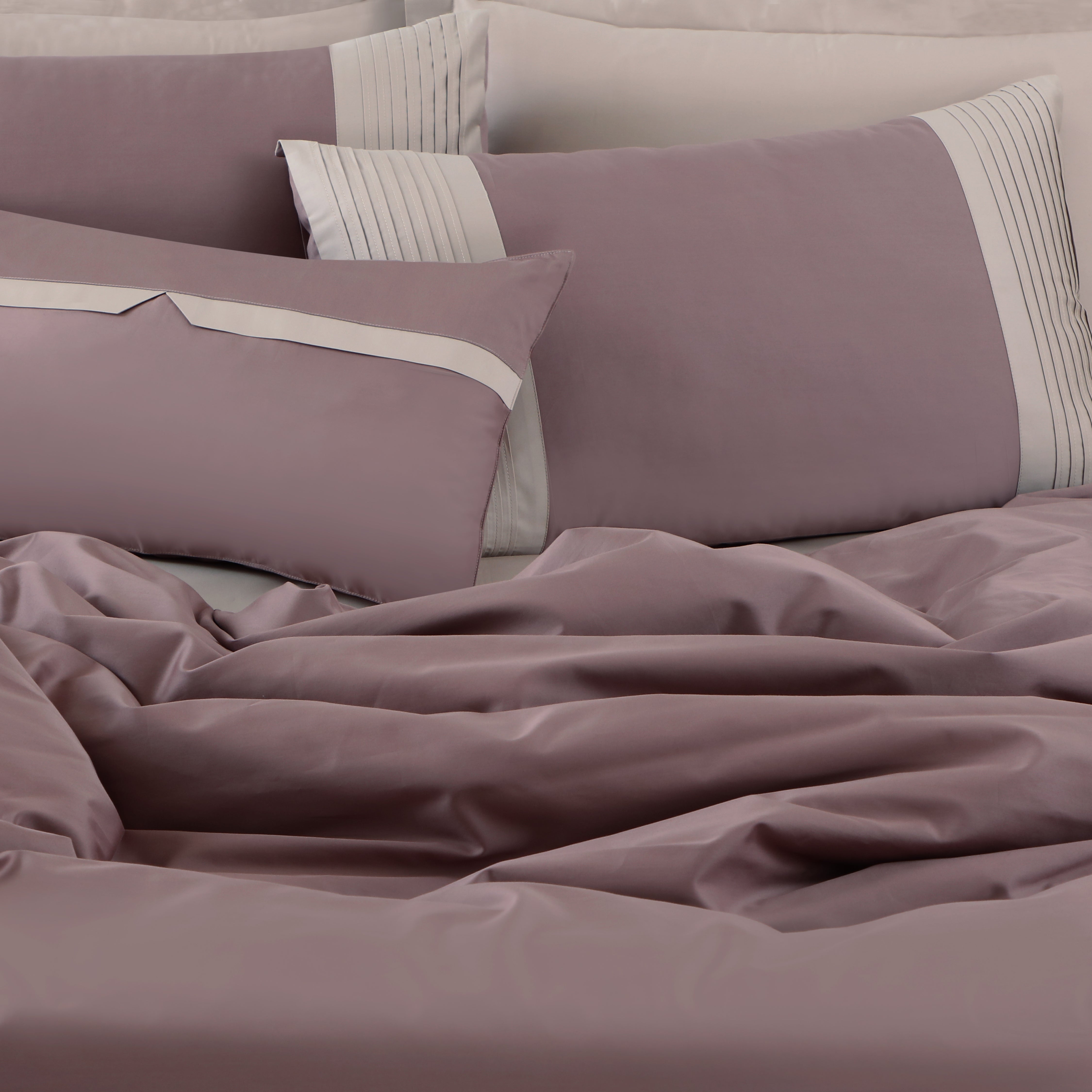 Malako Luxe Pintex 100% Cotton King Size 7 Piece Duvet Cover Set-Wine