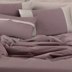 Malako Luxe Pintex 100% Cotton King Size 7 Piece Duvet Cover Set-Wine