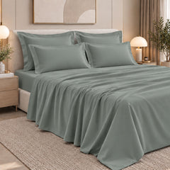 Malako Luxe: Vibrant Collection 550TC Olive Green 100% Cotton Super King Size Bedding