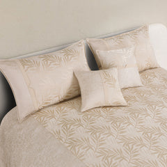 Malako Beige Jacquard King Size 5 Piece Bedspread Set