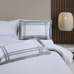 Malako Luxe: Bodo Collection 550TC Silver Grey 100% Cotton Super King Size Bedding