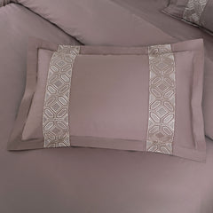 Malako Luxe Stitch & Dream: 550 TC Wine/Mauve Premium Embroidered Bedding