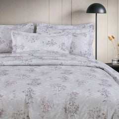 Malako Sion 100% Cotton Grey Floral King Size Bedding