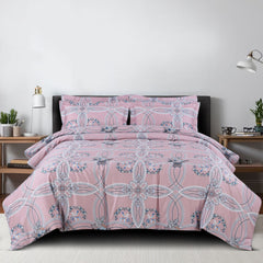 Malako Sion 100% Cotton Pink Abstract King Size Bedding