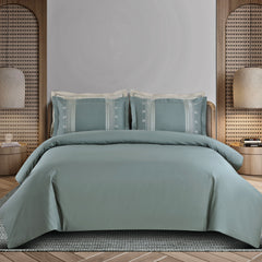 Malako Caèn 500TC 100% Cotton Olive Grey 7 Piece Bedding Set