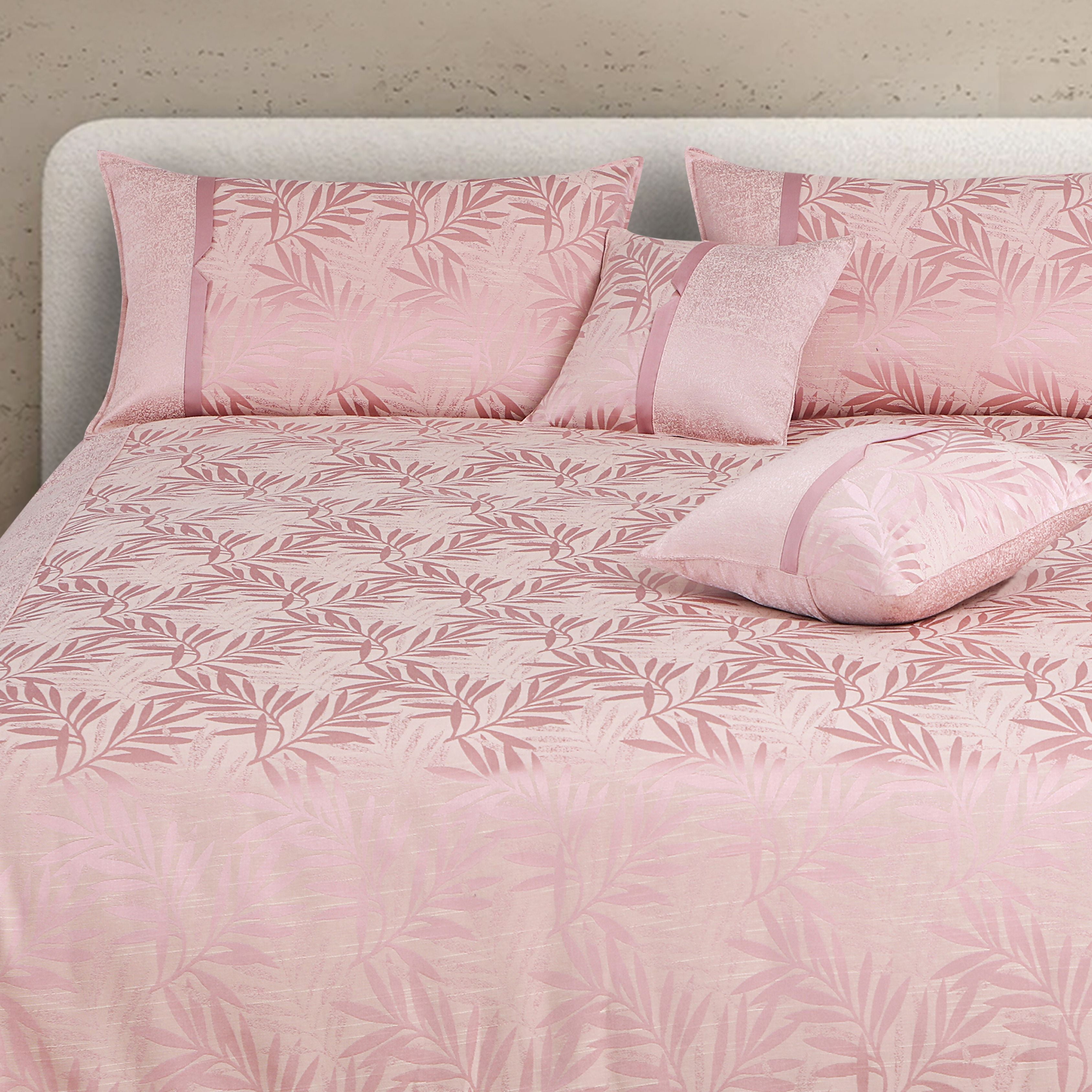 Malako Pink Jacquard King Size 5 Piece Bedspread Set