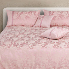 Malako Pink Jacquard King Size 5 Piece Bedspread Set