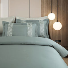 Malako Luxe Stitch & Dream: 550 TC Olive Green Premium Embroidered Bedding