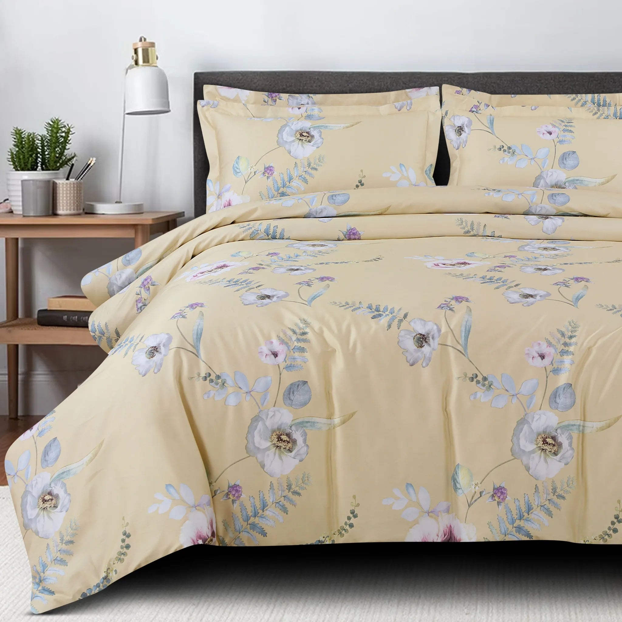 500 TC yellow floral king size bedding
