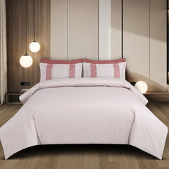 Malako Luxe Stitch & Dream: 550 TC Almond Beige & Cedar Premium Embroidered Bedding