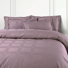 Malako Amalfi Jacquard Wine Checks 550 TC 100% Cotton Duvet Cover
