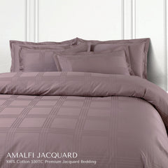 Malako Amalfi Jacquard Checkered 550 TC 100% Cotton King Size Bedding