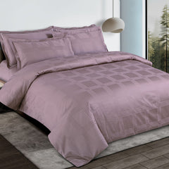 Malako Amalfi Jacquard Wine Checks 550 TC 100% Cotton Duvet Cover
